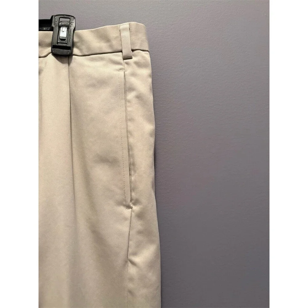 Brooks Brothers Dress Pants Mens 38x30 Beige Pleated Cuffed Straight Leg - Picture 3 of 9